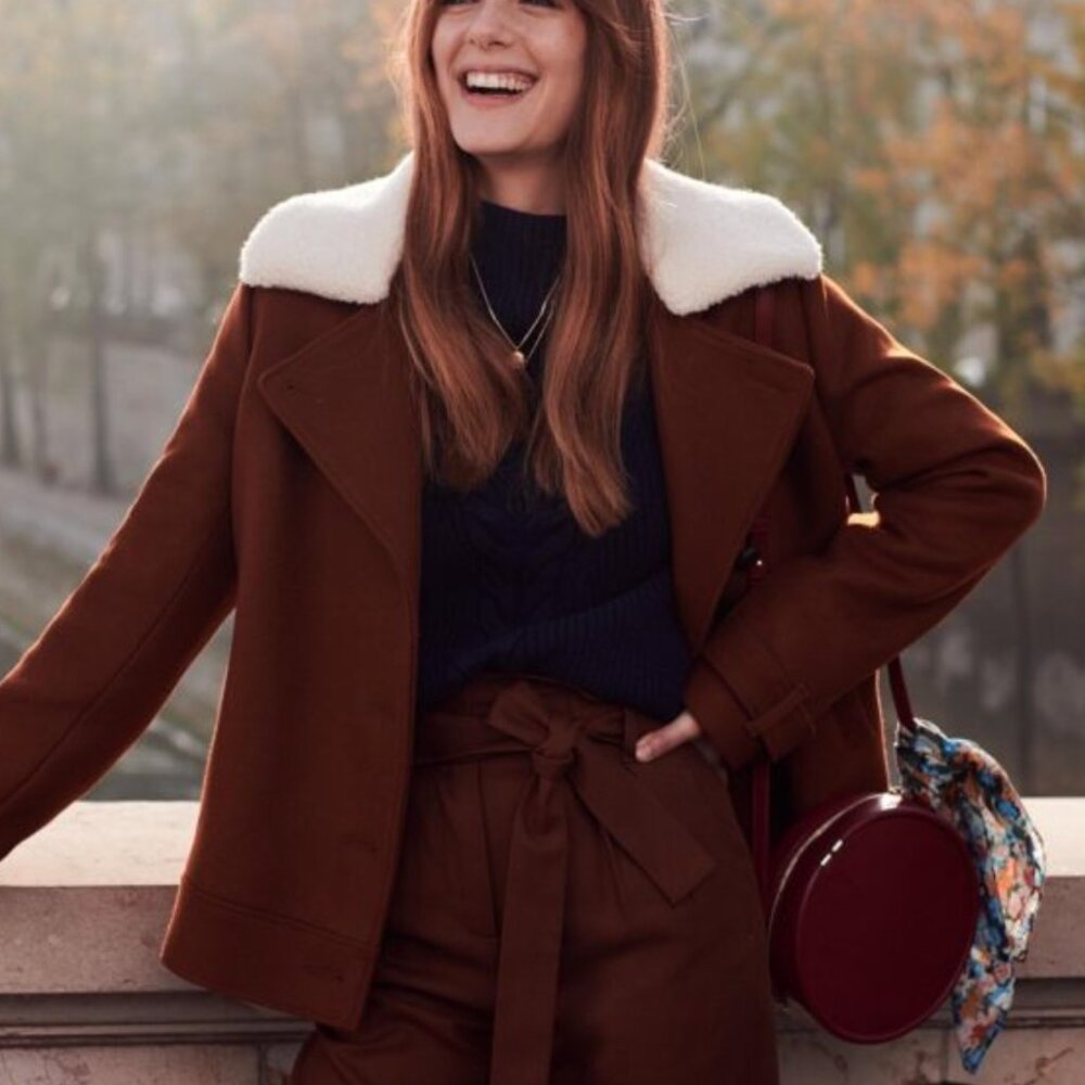 Sezane Hamptons Wool Coat - Size 34, XS, NWOT